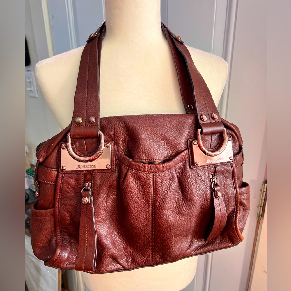 B Makowski brown leather shoulder